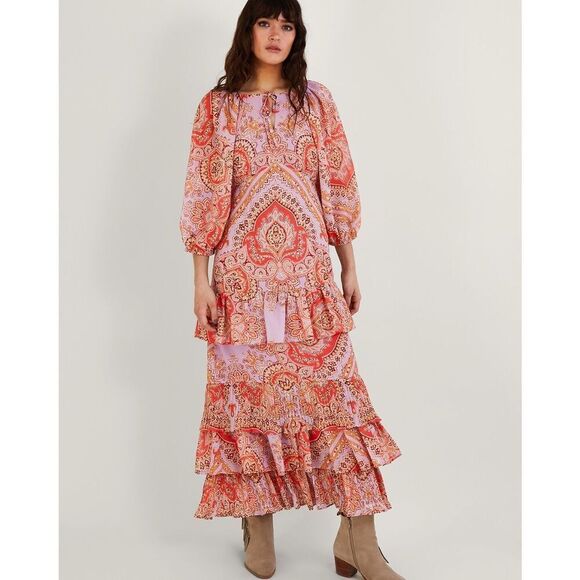 NWOT Monsoon Laetita Ruffle Tiered Maxi Dress - Picture 2 of 11